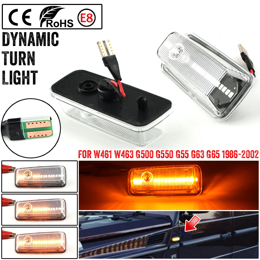 LED Dynamic Side Marker Repeater Light Turn Signal For Mercedes Benz G Class W463 W461 G500 G550 G55 G63 G65 1986-2002