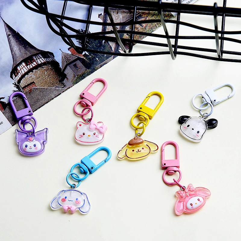 Miniso Sanrio Hello Kitty & Vrienden Sleutelhanger Schattige Kuromi, Cinnamoroll Melodie Pochacco Bedels Voor Tassen Rugzakken Verjaardagscadeau