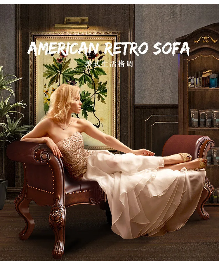 All solid wood bedside stool leather bench foyer shoe changing stool European bedroom bed with armrest