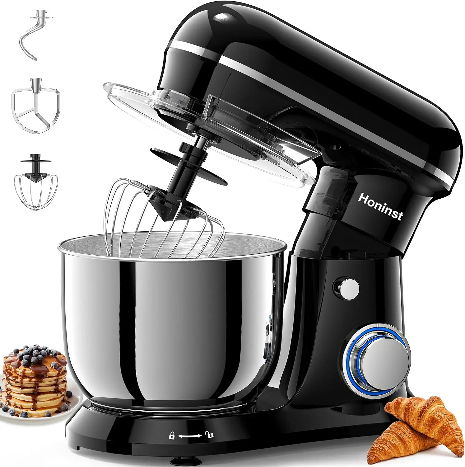 4QT Electric Stand Mixer 10 Speed Tilt Head Compact Kitchen Mixer Multiple Stylish Colors Food Mixer Dough Hook Beater Whisk Cak