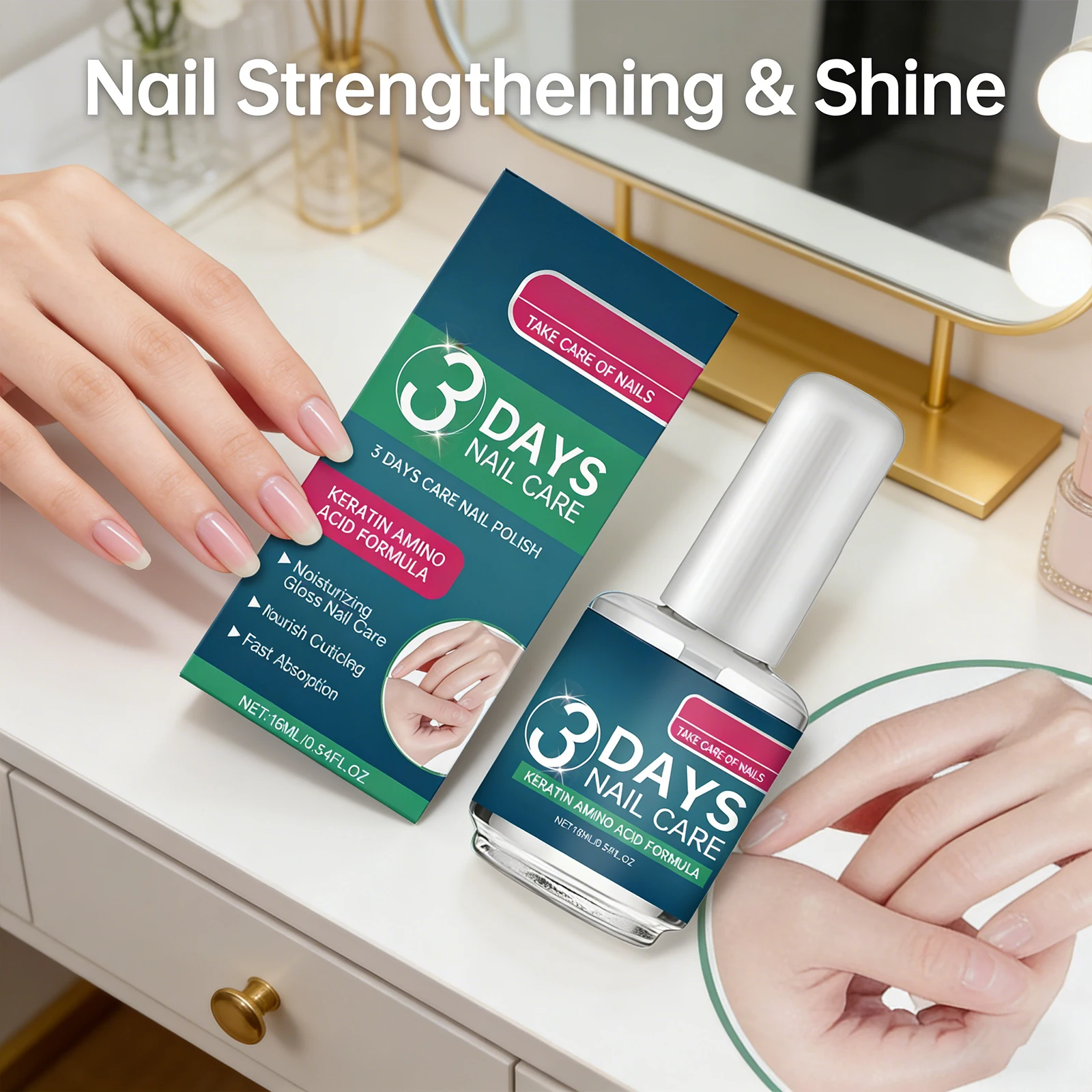 

Масло для ногтей 3 Days Care: питание, восстановление, увлажнение, придание блеска, стимуляция здорового роста, восстановление поврежденных тканей, быстрое впитывание.