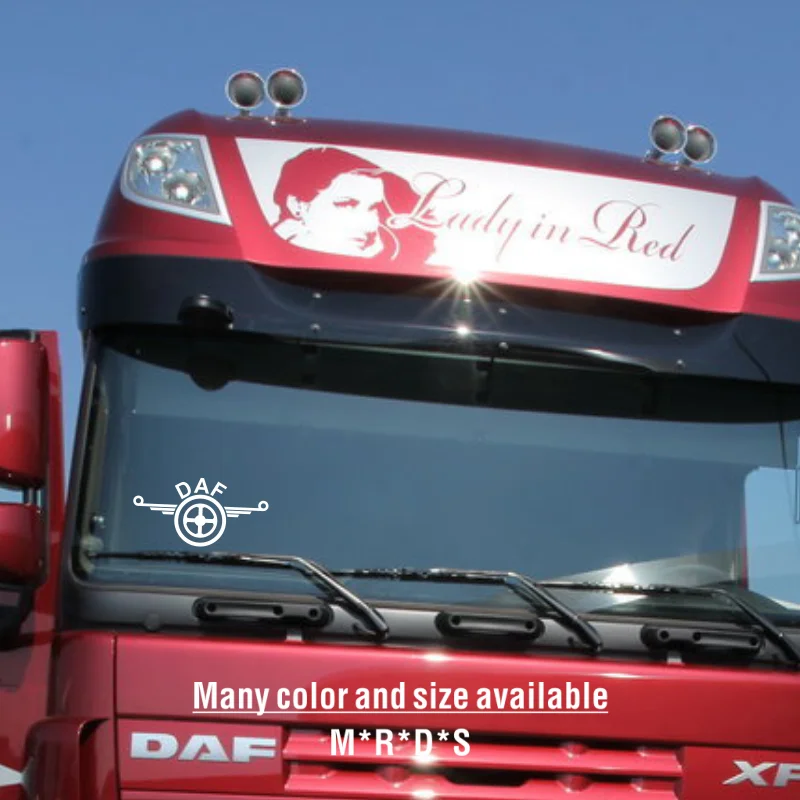 For DAF Lorry logo Decal Truck Cab Window Stickers Calligraphy Corner Vinyl Graphics