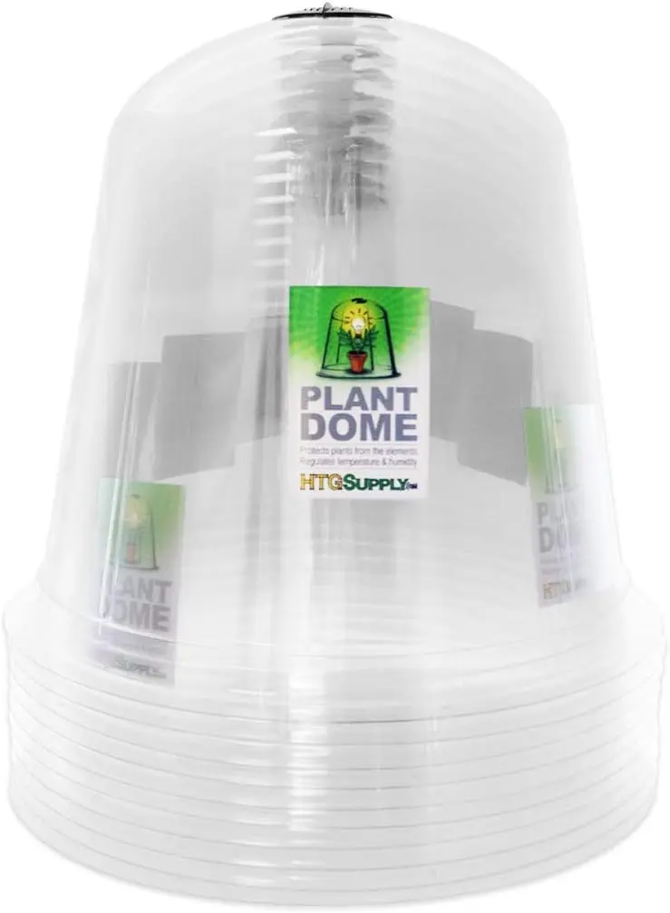 Garden Cloche Plant Protector Bell (10-Pack) - Reusable Vented Plastic Dome