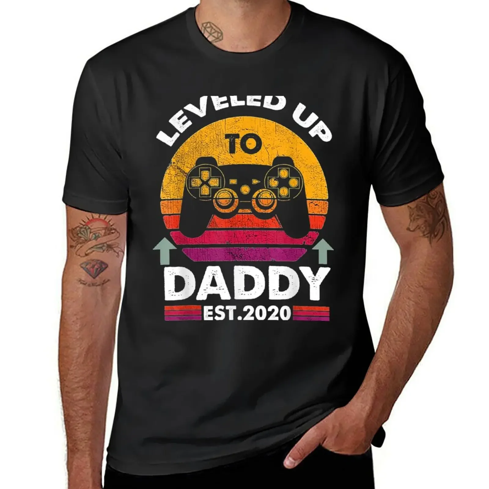 Leveled To Daddy-Vintage Promoted To Daddy 2020 T-Shirt boys whites T-shirt men