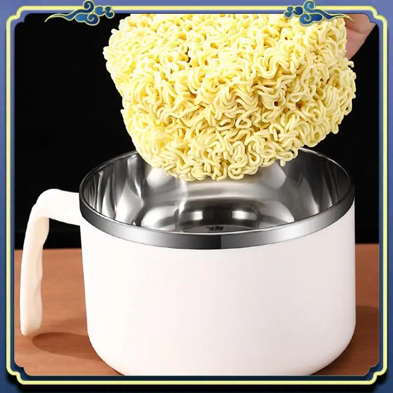 Latest 1200Ml Noodle Bowl With Lid, Stainless Steel Instant Noodle Bowl, Rapid Ramen Bowl With Filterable Lid