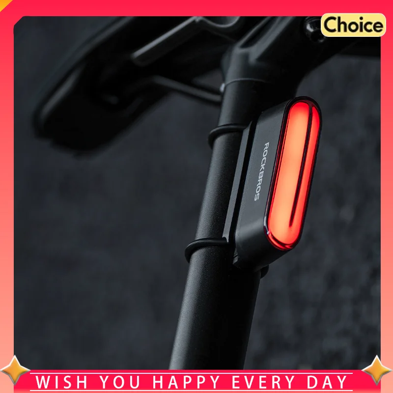 

ROCKBROS Магнитный задний фонарь для велосипеда IPX6 Водонепроницаемый задний фонарь 7 режимов освещения Умный датчик тормоза Задний фонарь Аксессуары для велосипеда