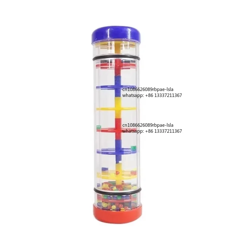 Tambor de chuva de plástico colorido, instrumento de percussão educativo Orff, brinquedo musical multicolorido para bebês, acessórios para instrumento