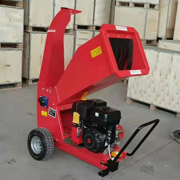 Agricultural Two Wheel Mobile Branch Crusher  Small Electric Tree Shredder   Efficient Wood Crusher