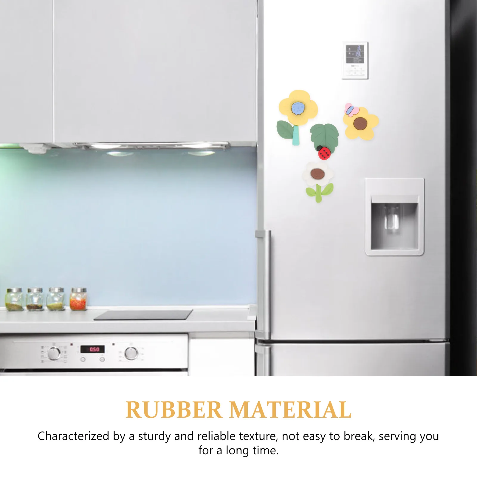 

5Pcs Flower Fridge Magnet Cartoon Rubber Adhesive Kitchen Refrigerator Locker Whiteboard Magnets Decor Fridge Magnet