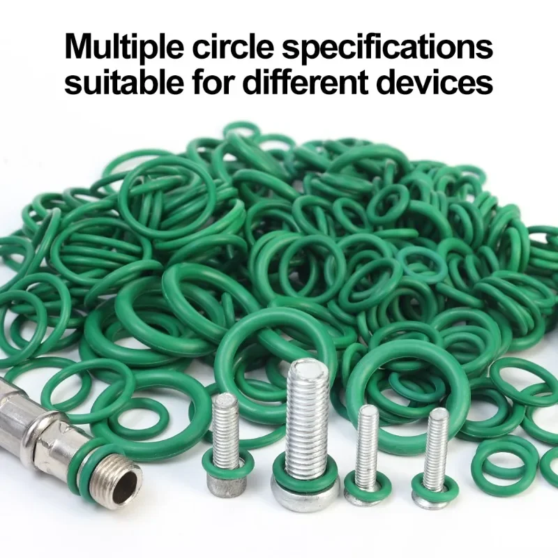 270pcs Green High-Quality Rubber O-Ring Kit - 18 Sizes Heavy-Duty Multi-Purpose Seals for Automotive, Plumbing, HVAC