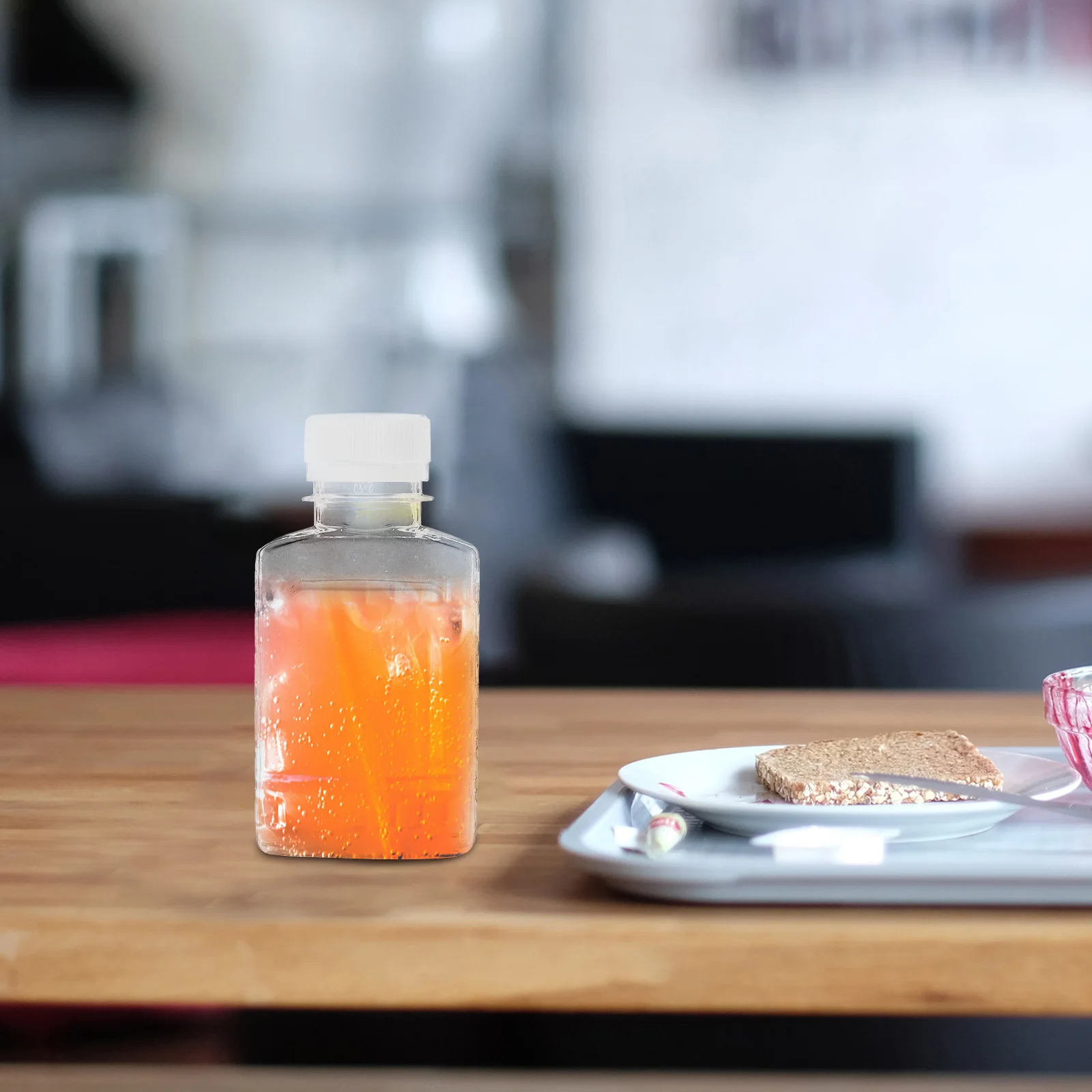 6 قطعة زجاجات المشروبات البلاستيكية شفافة قابلة لإعادة الاستخدام حاويات عصير صغيرة الحليب شرب الماء تخزين الثلاجة استخدام إبريق ماء #3