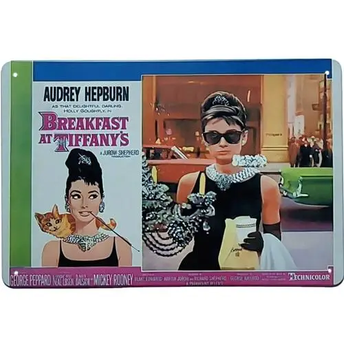 Breakfast At Tiffanys Metal Sign Audrey Hepburn 70s Movie Sign  Horizontal