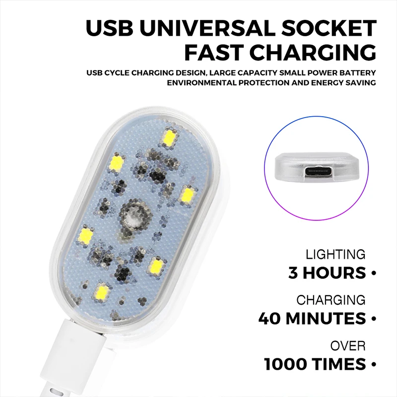 مصباح داخلي LED بمستشعر اتصال USB ، مصباح سقف السيارة ، ضوء القراءة ، ديكورات السيارة ، إضاءة السقف ، 1 *