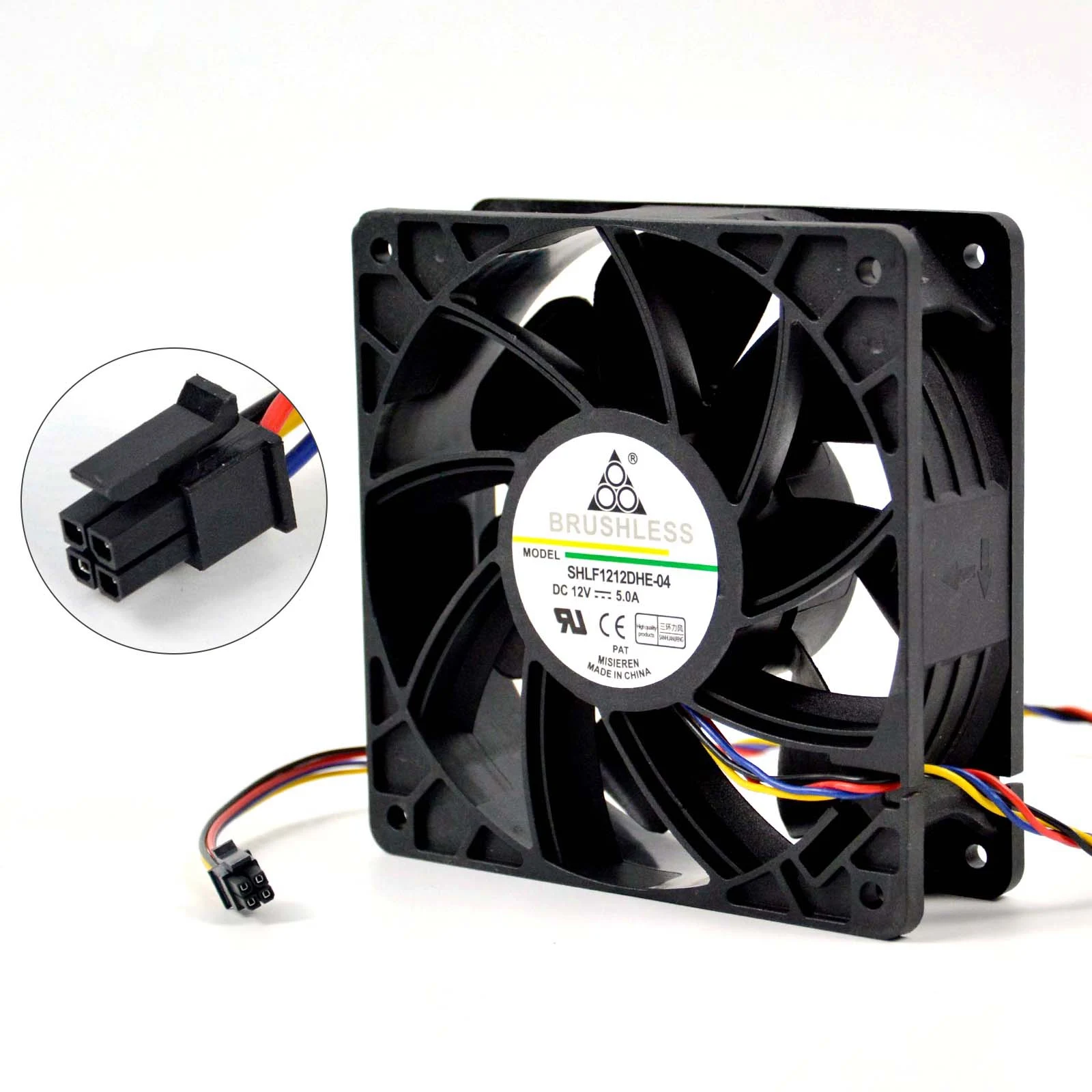 

New DC 12V 0.58A Cooling Fan Replacement Sqr 4-Pin CANAAN AVALON 1246 1166 1146 1126 1066 Minner Bitcoin Cash 7000 rpm Black