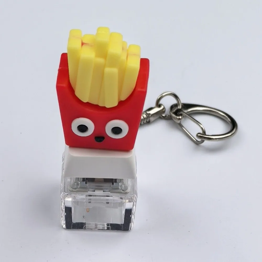 Frieten IJs Hamburger Fidget Sleutelhanger Keycap Relief Stress Vinger Toetsenbord Cap Creatief Pas de tijd
