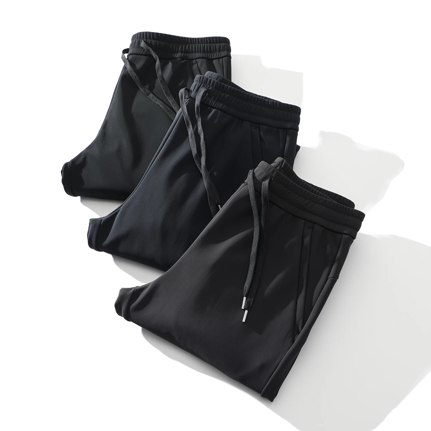 

Waterproof Windproof Fce Lined Thiened Outdoor Winter Men's Casual Pants Loose Fit Sports Leisure Trousers with Dstring