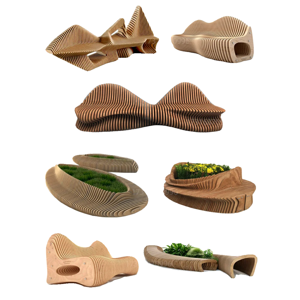 

Wooden slice special-shaped seat Commercial block Creative rest area Art slice Anticorrosive wood Solid wood stool customization