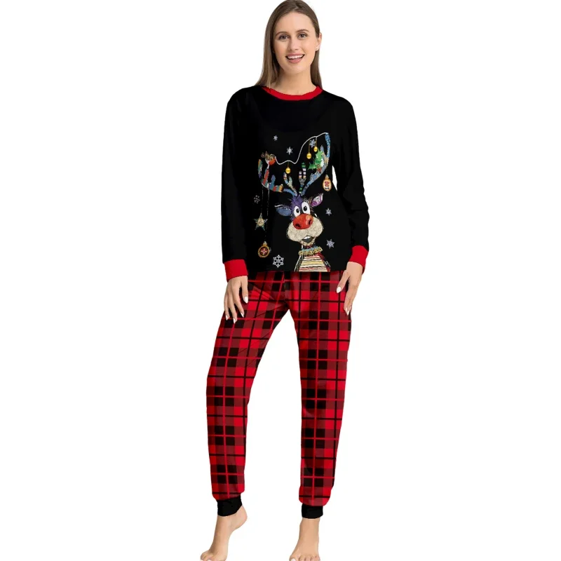 Merry Christmas Family Matching Outfits Adult Kids Baby New Year's Clothing Cartoon Print Sleepwear Soft Pyjamas Xmas Home Look