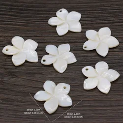 10pcs Natural Shell Pendant Charms Flower Shape White Shell Pendant for Making DIY Jewerly Earrings Necklace Accessories 25x25mm