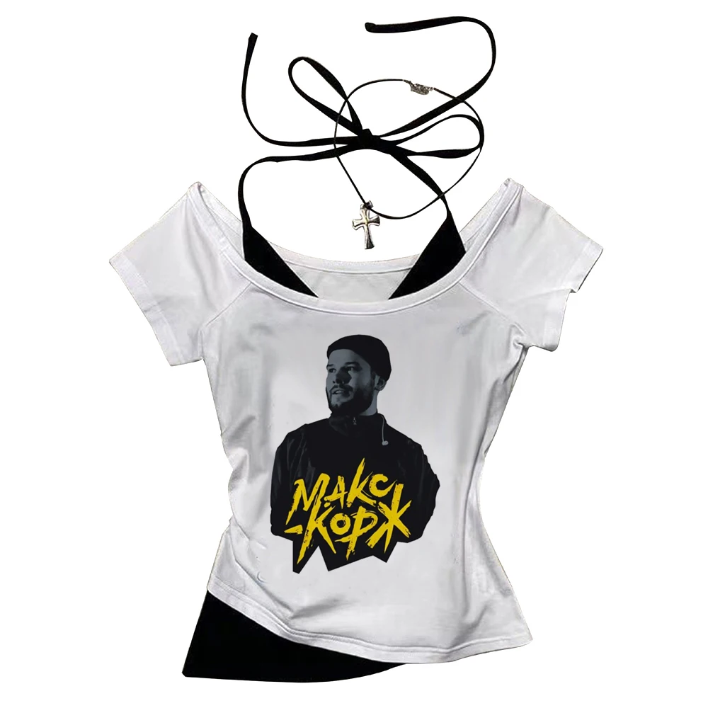 Max Korzh crop top female party goth grunge cheap summer tshirt vintage cute dollette y2k