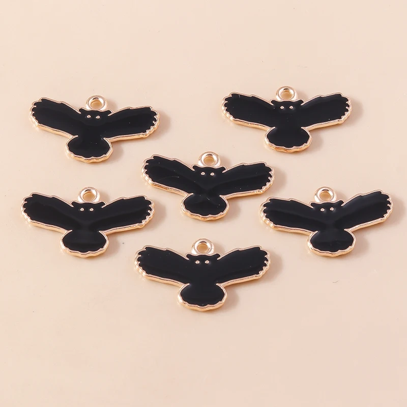 20 Stück 23x14mm Cartoon-Tieranhänger, emaillierte schwarze Eulenanhänger für die Schmuckherstellung, Halsketten, Ohrringe, DIY-Bastelzubehör ﻿ – Detail 4