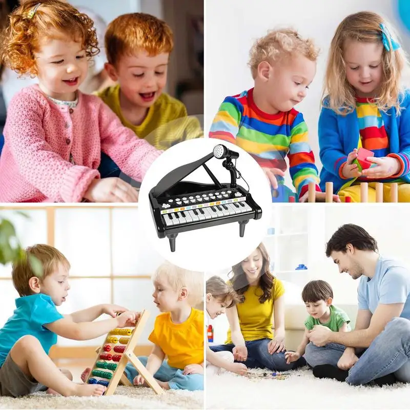 Brinquedo musical de piano, 24 teclas, brinquedos de piano para crianças com microfone, instrumentos musicais, brinquedos de desenvolvimento precoce para iniciantes, meninos e meninas