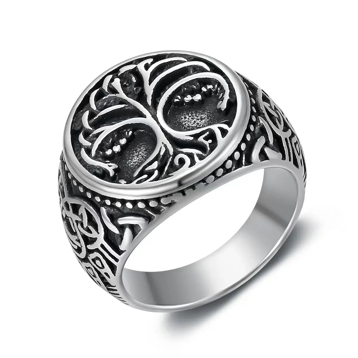 Norse Mythology Yggdrasil Tree of Life Rings Men Women Vintage Viking Celtic Ring Stainless Steel Fashion Jewelry Wholesale