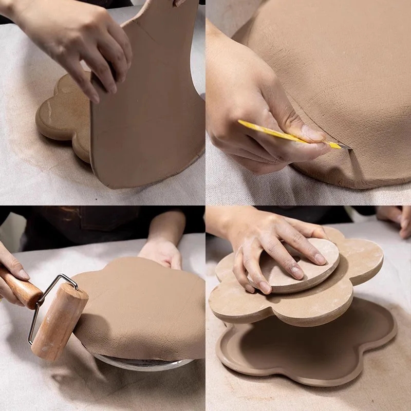 Ceramics Plate Forming Molds Printing Blank Density Board Clay Handbuliding Geometric DIY Modeling Pottery Tools