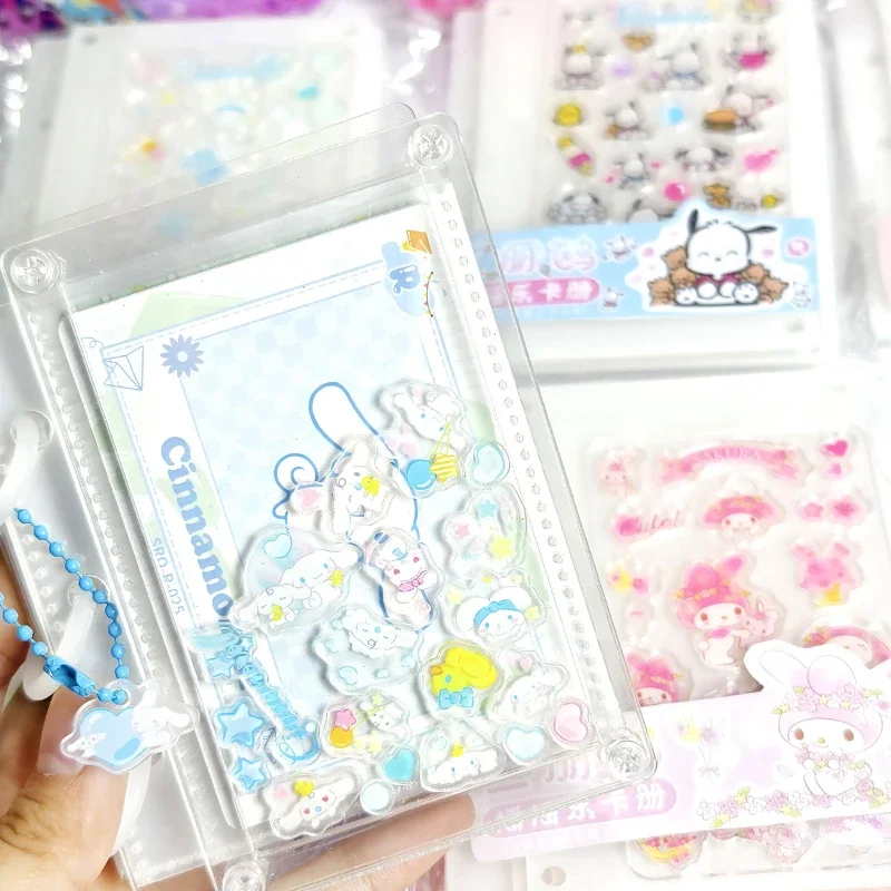 New Hello Kitty My Melody Three-inch Small Card Album Polaroid Photo Album Shake Music Handmade Diy Creative Acrylic Loose-leaf