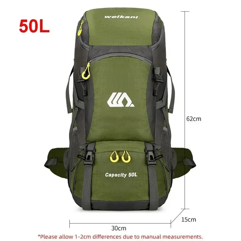 50l mochila de viagem saco de acampamento para homens grande saco de caminhada turista à prova dwaterproof água esportes ao ar livre escalada montanhismo saco