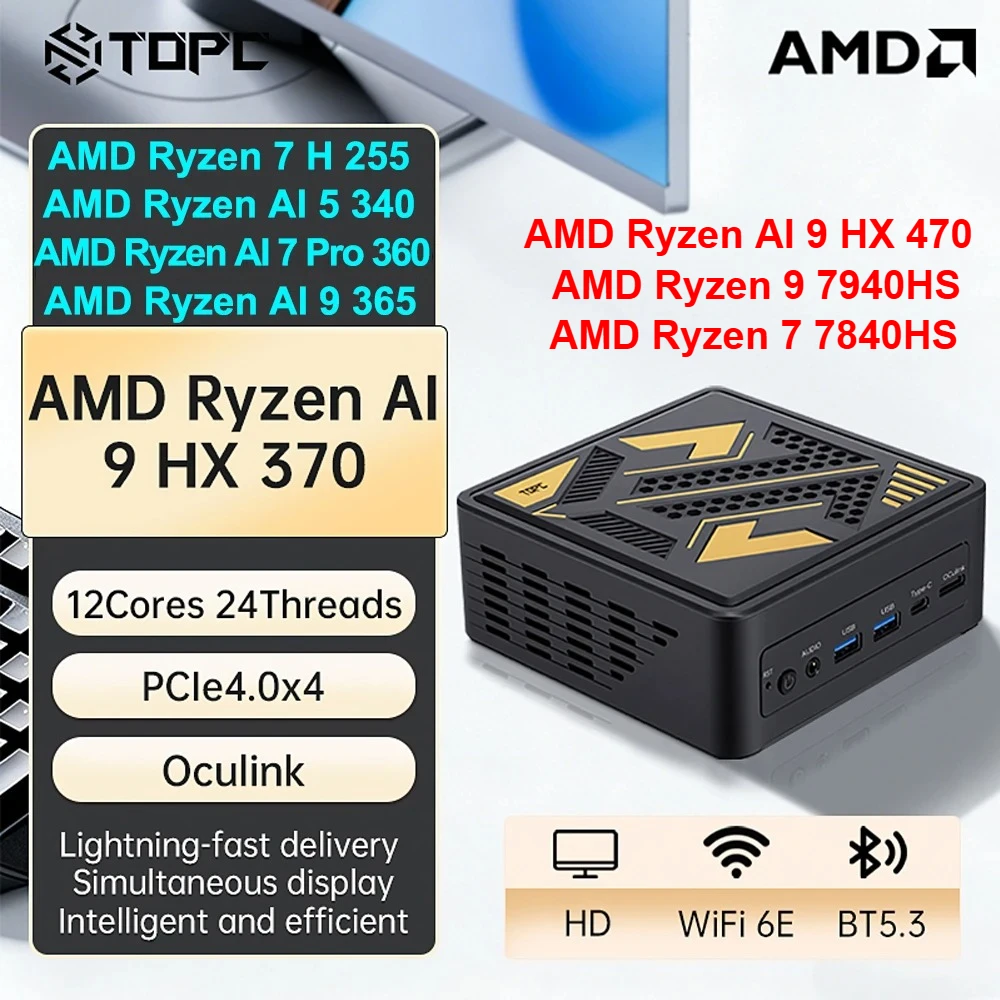 SZBOX Mini PC Ryzen 7 H 255 DDR5 32GB 1TB SSD