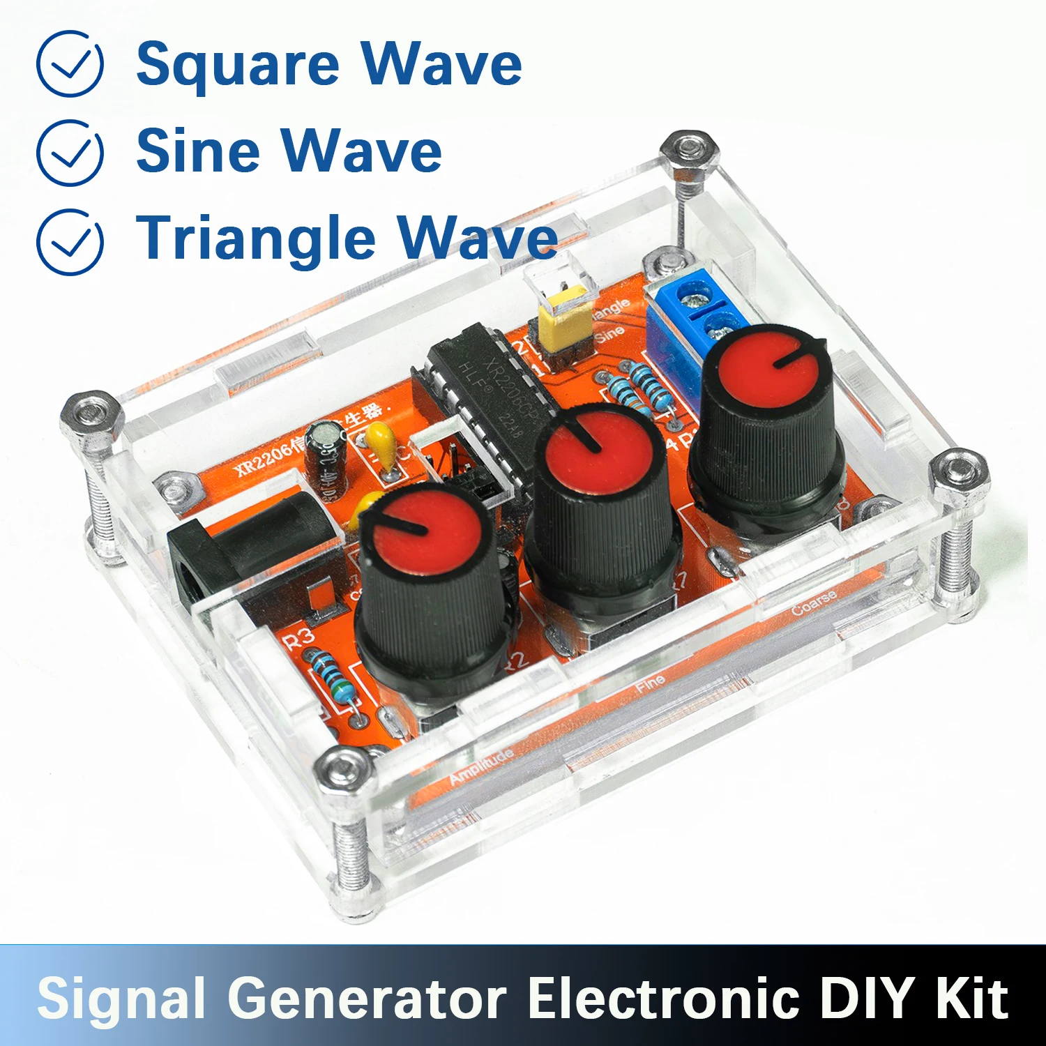 Square Sine Triangular Wave Signal Generator Kit XR2206 1Hz -1MHz  Adjustable Module  Assembly Spare Parts