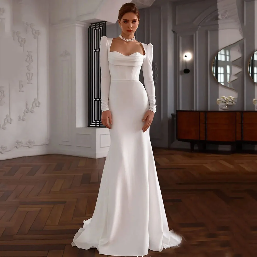 Schatz Satin Oberfläche Frauen Brautkleider glänzende Meerjungfrau Brautkleider formale elegante Verlobung feier Vestidos de Novias