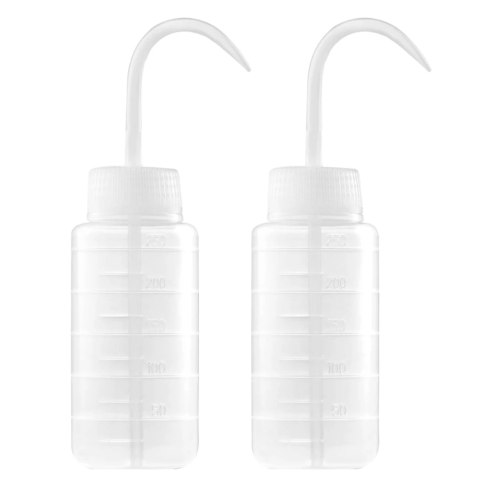 

2pcs 250Ml Hairdressing Scale Bottles Empty Squeeze Wash Bottles Plastic Transparent Graduated Refillable Liquid