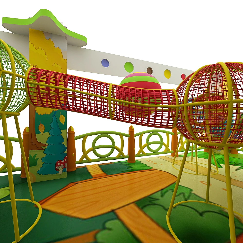 مغامرة رياضية تجارية كبيرة، معدات ملاهي للتسلق، ملعب دورة النينجا، حديقة أطفال داخلية #1