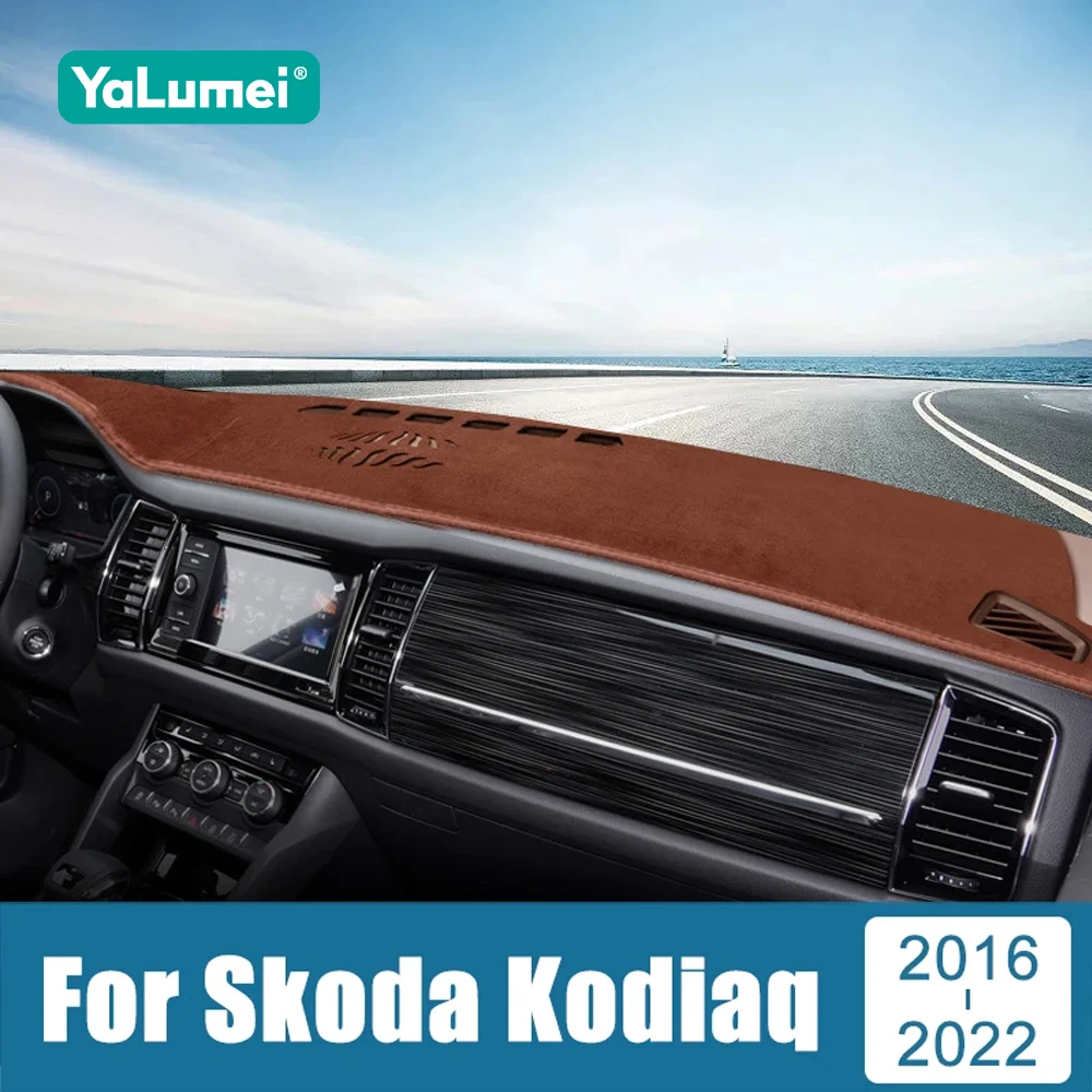 

For Skoda Kodiaq 2016 2017 2018 2019 2020 2021 2022 Car Dashboard Cover Avoid Light Pad Sun Shade Anti-UV Carpets Non-Slip Mat