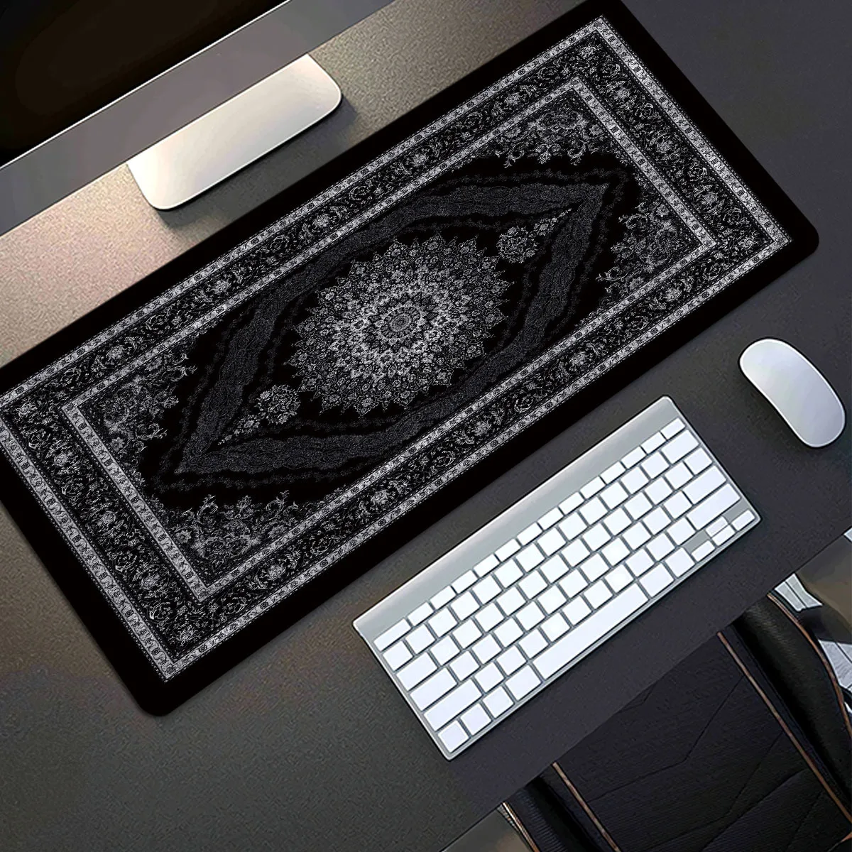 Dark Persian Pattern  mouse pad ,playmat Office Game Table Mats XXL Rubber Anti-slip Gaming Keyboard Mousepads Long Desk Pads