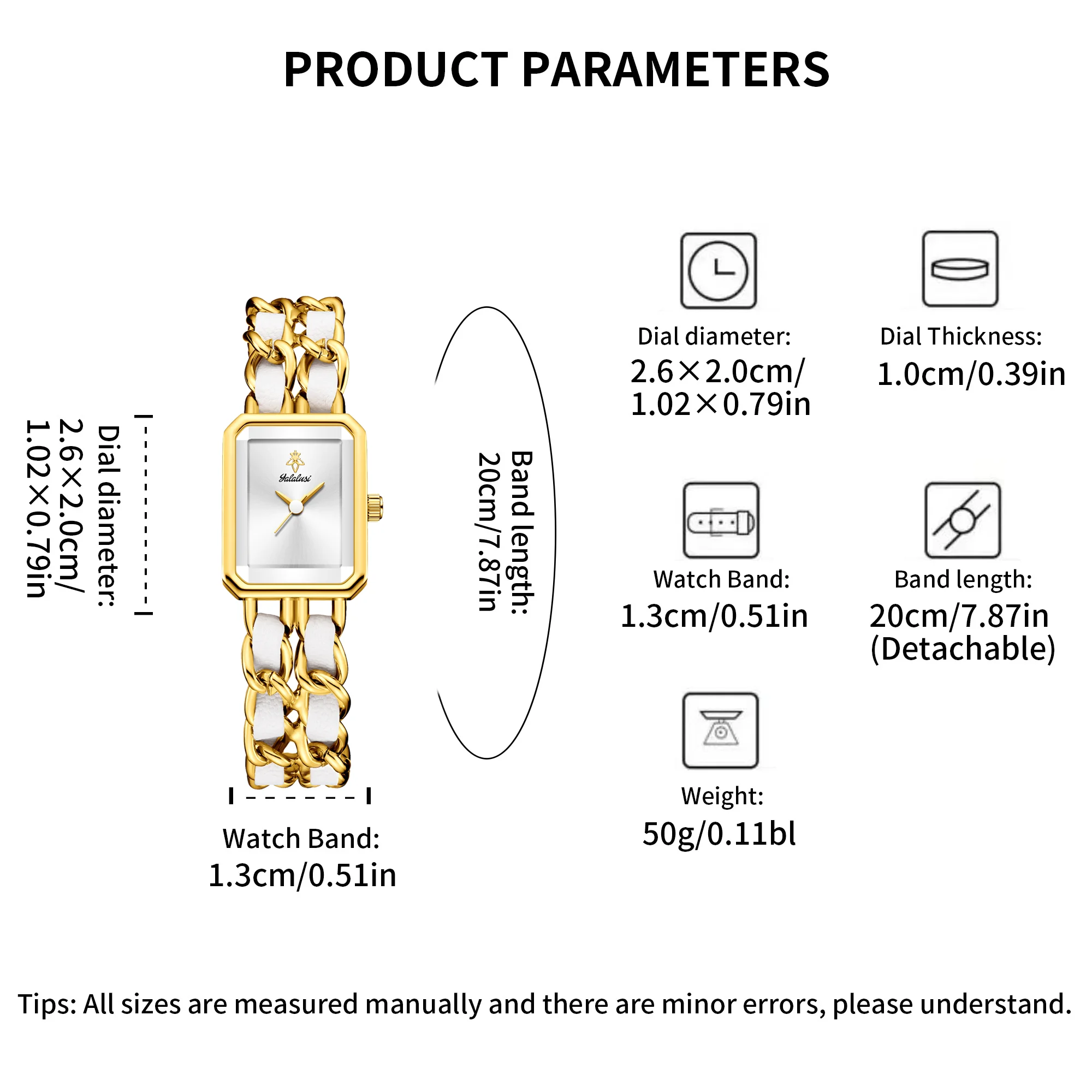 ساعة كوارتز نسائية جديدة ذات قرص مربع عتيق من العلامة التجارية YaLaLuSi متعددة الاستخدامات للارتداء اليومي، هدية مثالية للعطلات #5