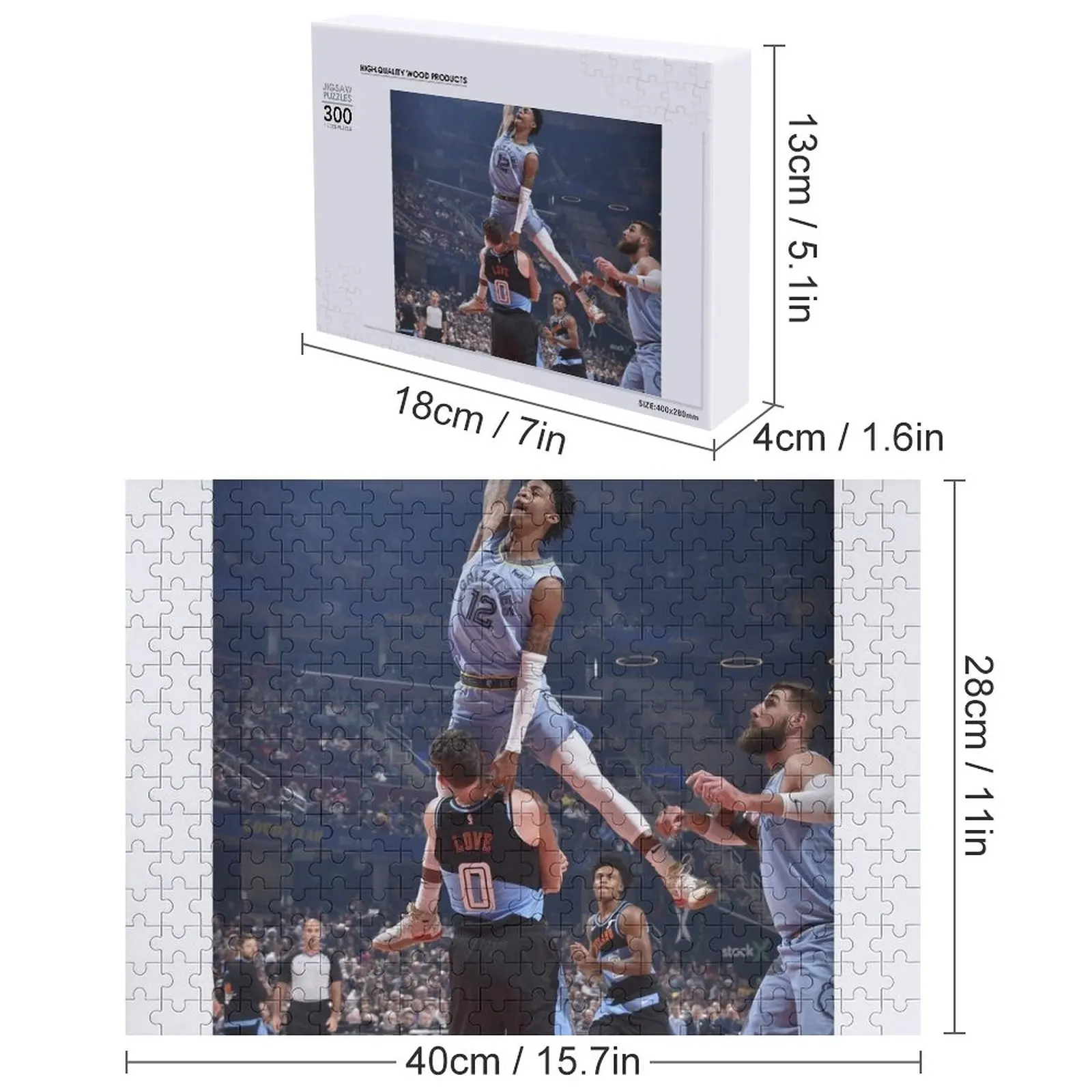 バスケットボールの試合のポスターのクレイジーダンク ジグソーパズル カスタム名 子供のおもちゃ 大人用カスタムウッドパズル