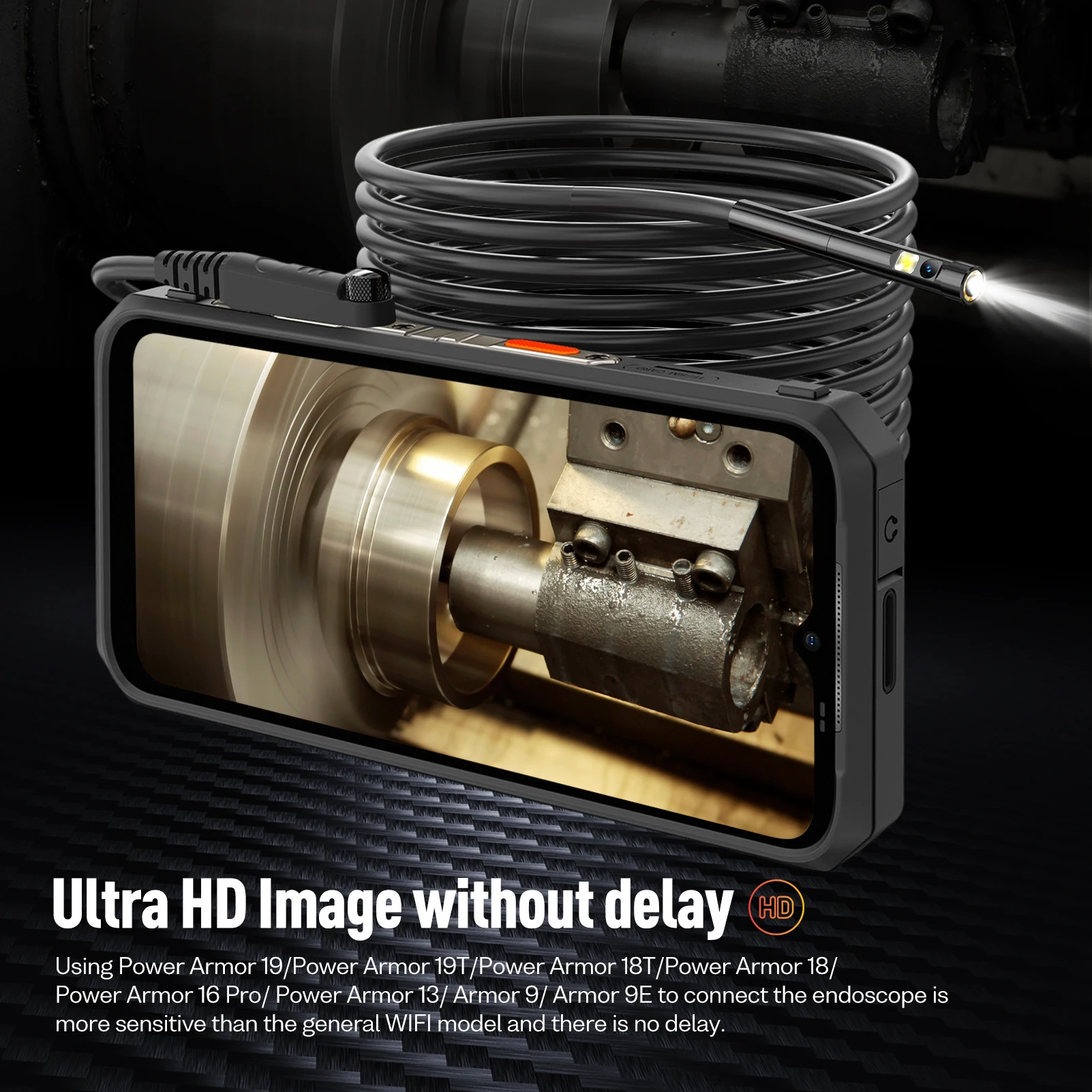 Endoscopio digitale originale Ulefone E2 IP67 Endoscopio digitale impermeabile per smartphone Ulefone Armor 9 / 9E / 13 / 16 Pro / 18T