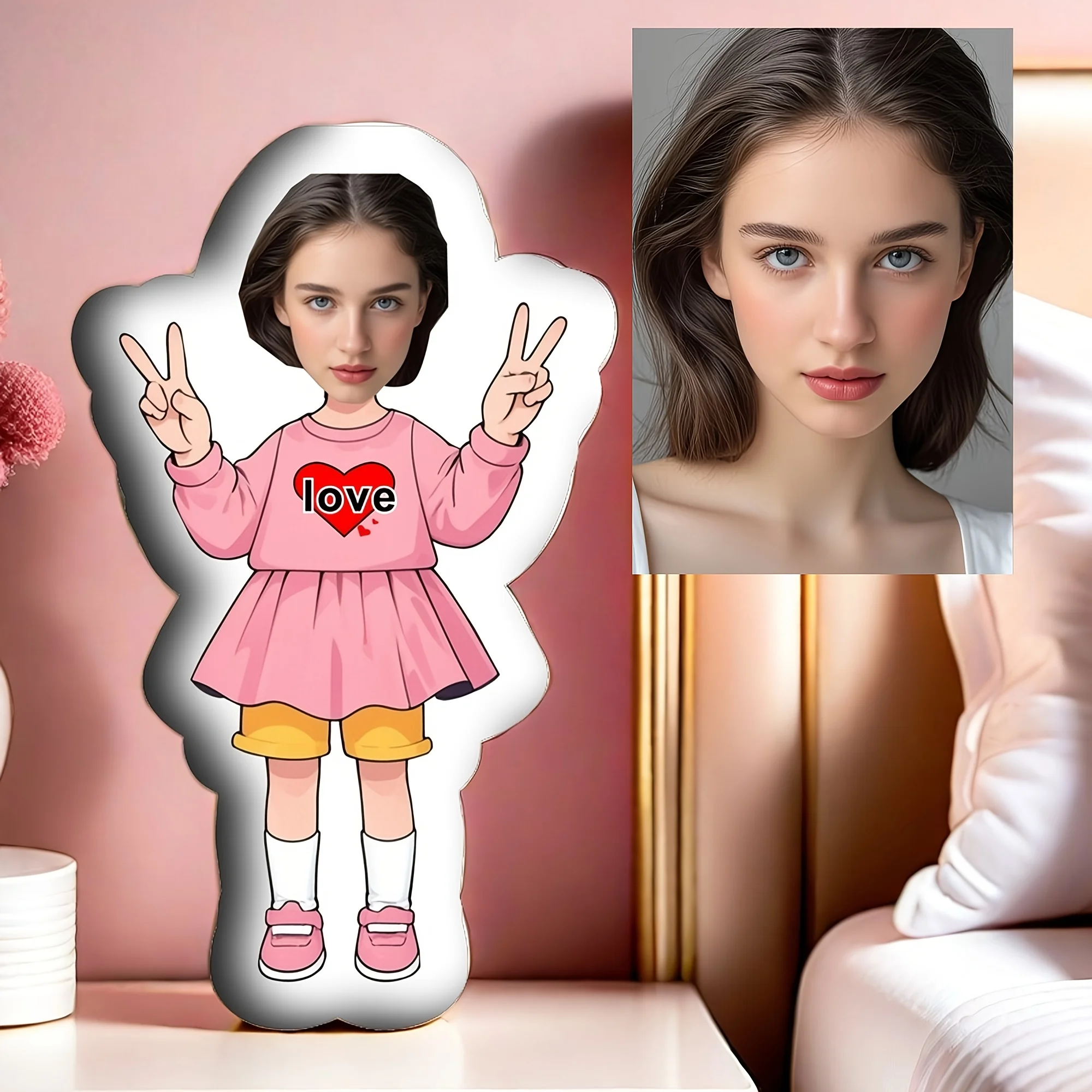 New Personalized Beauty Pose Face Plush Pillow, the Perfect Gift for Both Men and Women