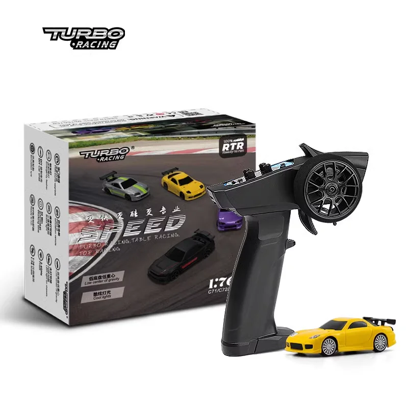 Turbo Racing 1/76 Mini Elektrische Afstandsbediening Auto C76 C75 C74 C73 C71 RTR Sportwagen RC Model Auto voor Kinderen en Volwassenen Speelgoed