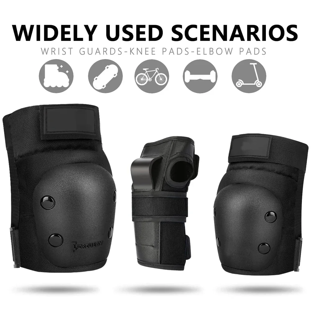 6Pcs/Set Adult/Kids Knee Pads Elbow Pads Wrist Guard,Skateboard Skate Pads 6 in 1 Protective Gear Set for Roller Skating Scooter