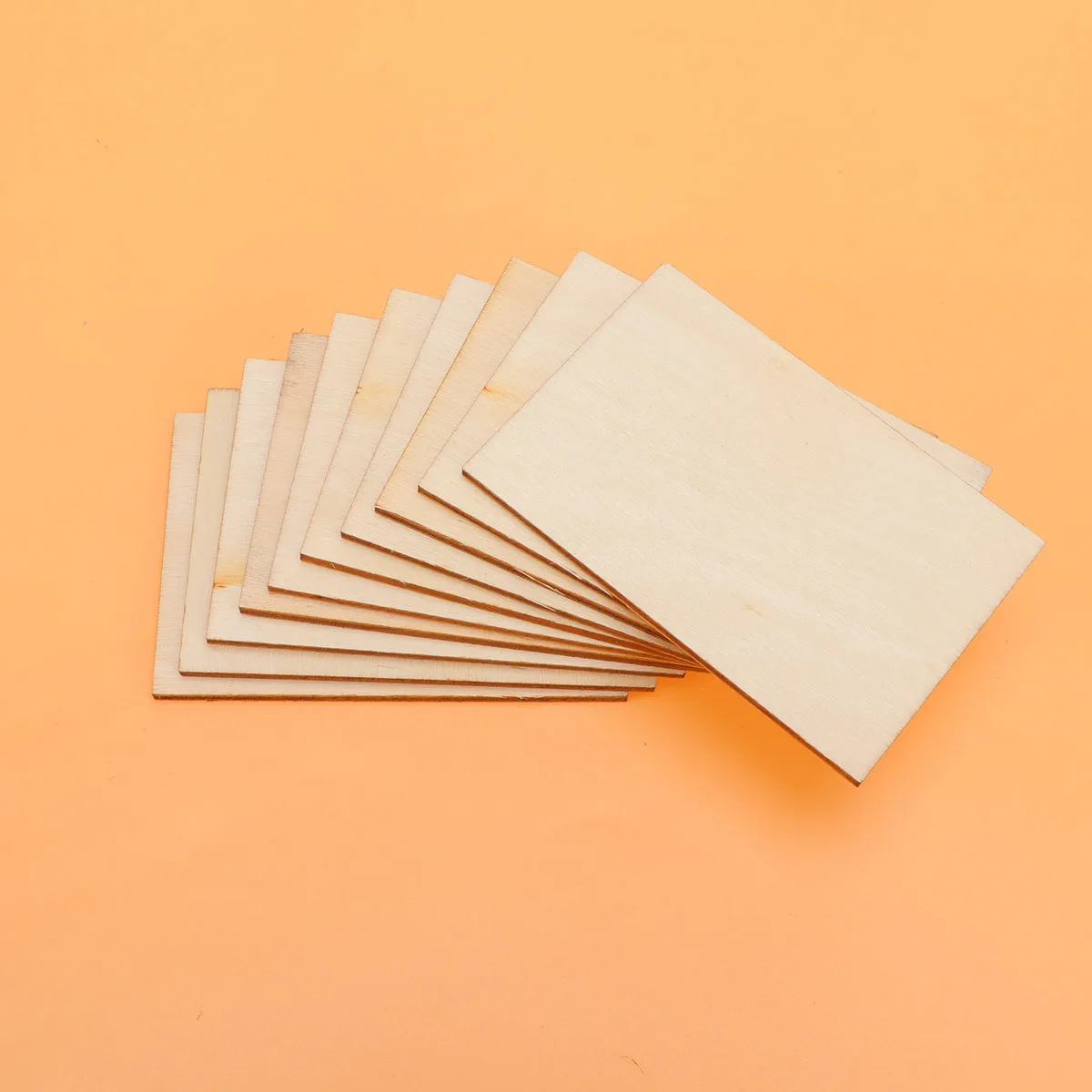 

60Pcs Rectangular Wooden Slices Right Angle 7.6x5.1cm Natural Wood Chips DIY Accessories for Christmas Birthday Wedding