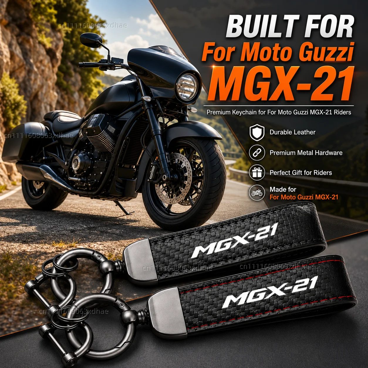

High-Grade Leather Motorcycle Keychain Holder Keyring Accessories For Moto Guzzi MGX-21 2016-2020 Bagger