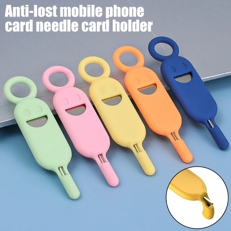 SIM Card Holder Keychain with Eject Pin Tool Anti-Lost Storage Case for Micro SD SIM Memory Cards for All Phone Universal Tools