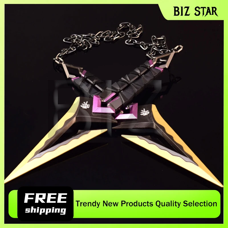 22cm/8.66in Valorant Knife 게임 주변기기 사무라이 검 Kuronami No Yaiba 보라색 Karambit 금속 칼 무기 모델 공예 장난감