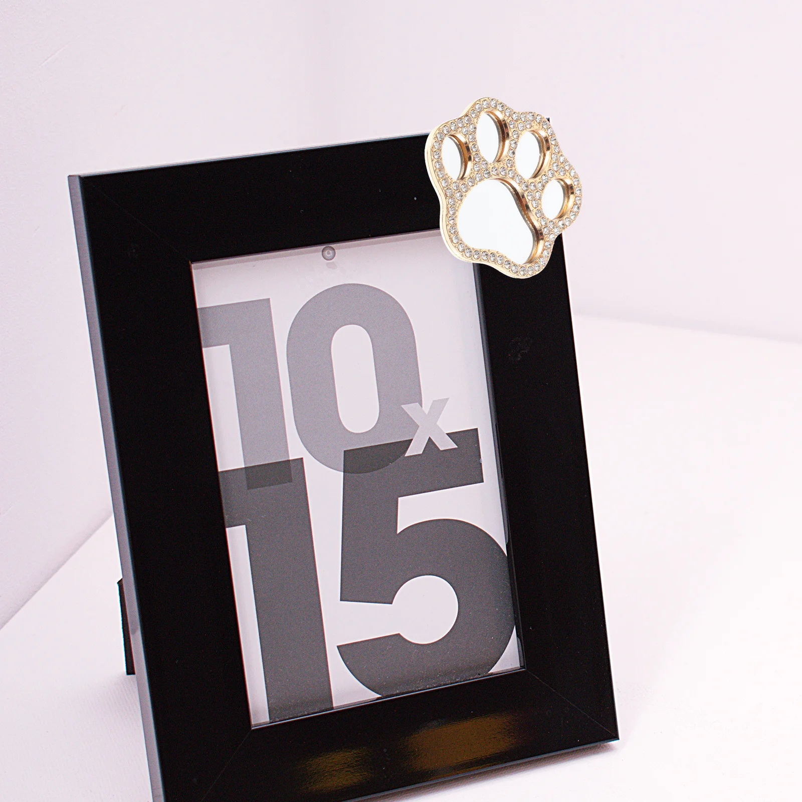 

2Pcs Rhinestone Crystal Cat Paw Mirror Mini DIY Phone Case Decor Makeup Mirror Portable Phone Cover Ornament Cat Paw Adornment