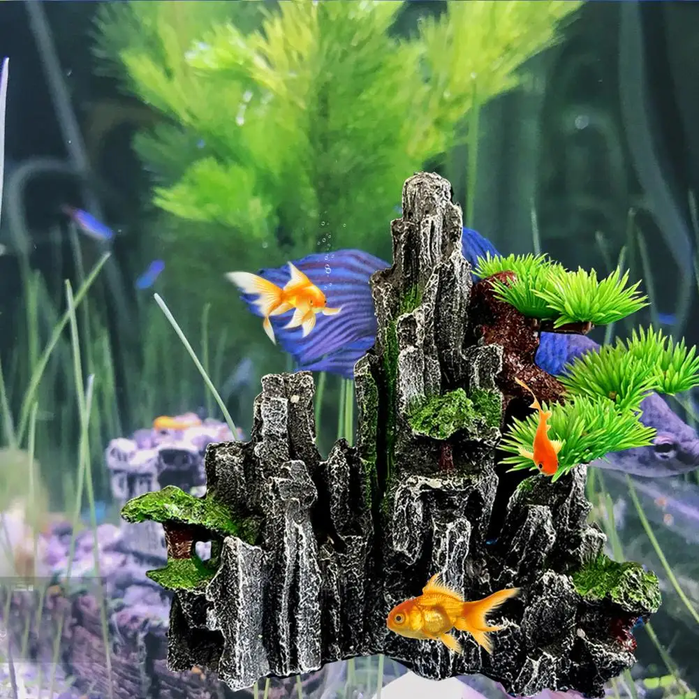 Resin Rockery  Unfading Color   Aquarium Rockery Resin Rockery Landscaping Ornament