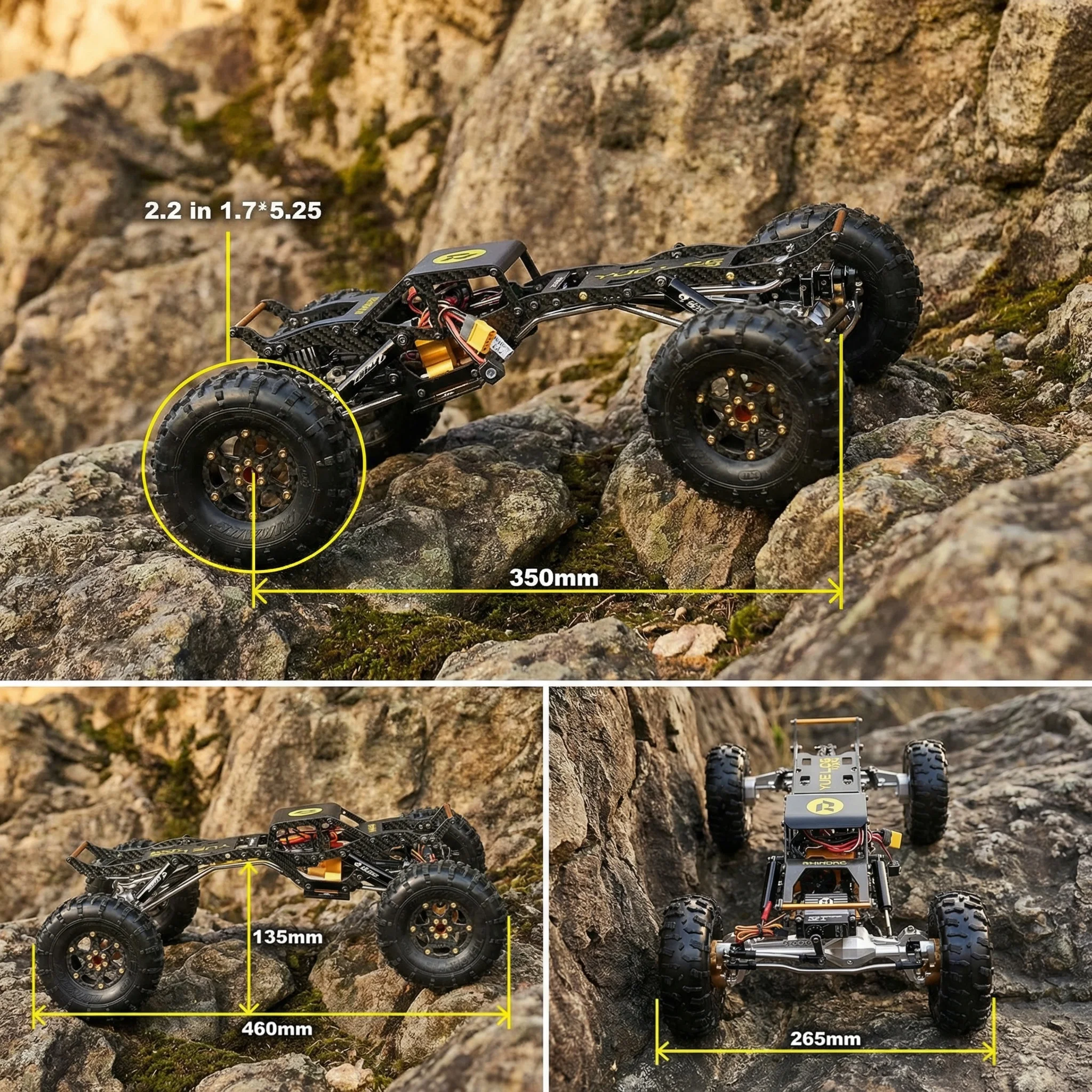 Rhino YUE LCG v2 RC Crawler Car 1:10 RTR 80A ESC S12 Brushless Motor 70KG Servo Parts Toys  Accessories